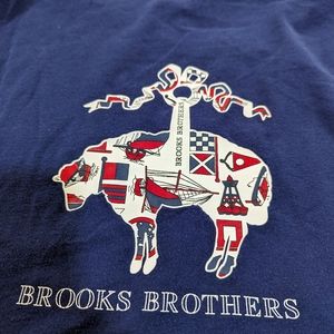 Men's 4X Brooks Brothers Navy Logo T-shirt Tee
